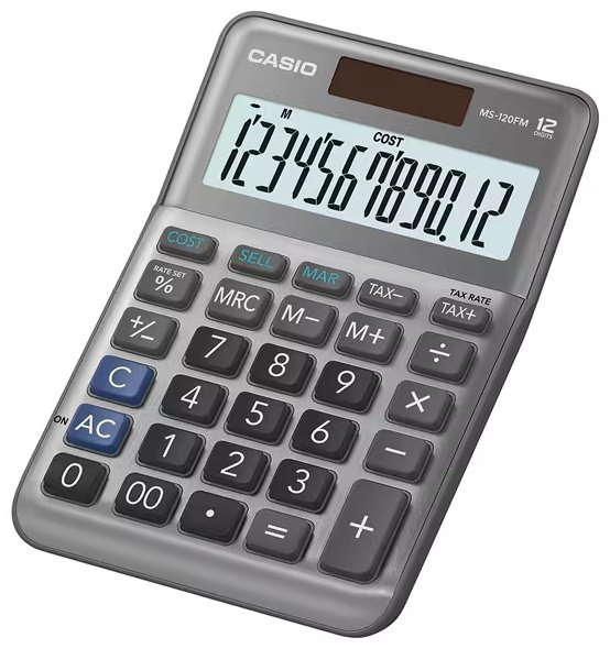 CASIO MS-120FM-WA-EP, 12-разрядный, серый