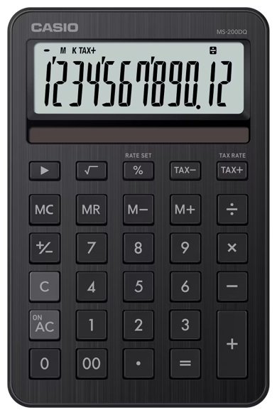 CASIO MS-200DQ-BK-W-EP, 12-разрядный, черный