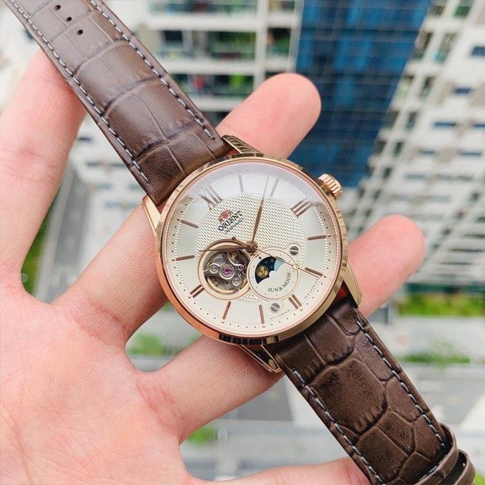 Механические Orient Sun & Moon RA-AS0009S30B нержавеющая сталь