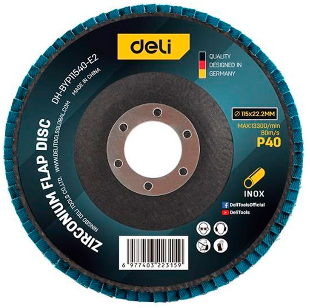 DELI лепестковый диск EDH-BYP12540-E2 125x22.2 мм 1 шт