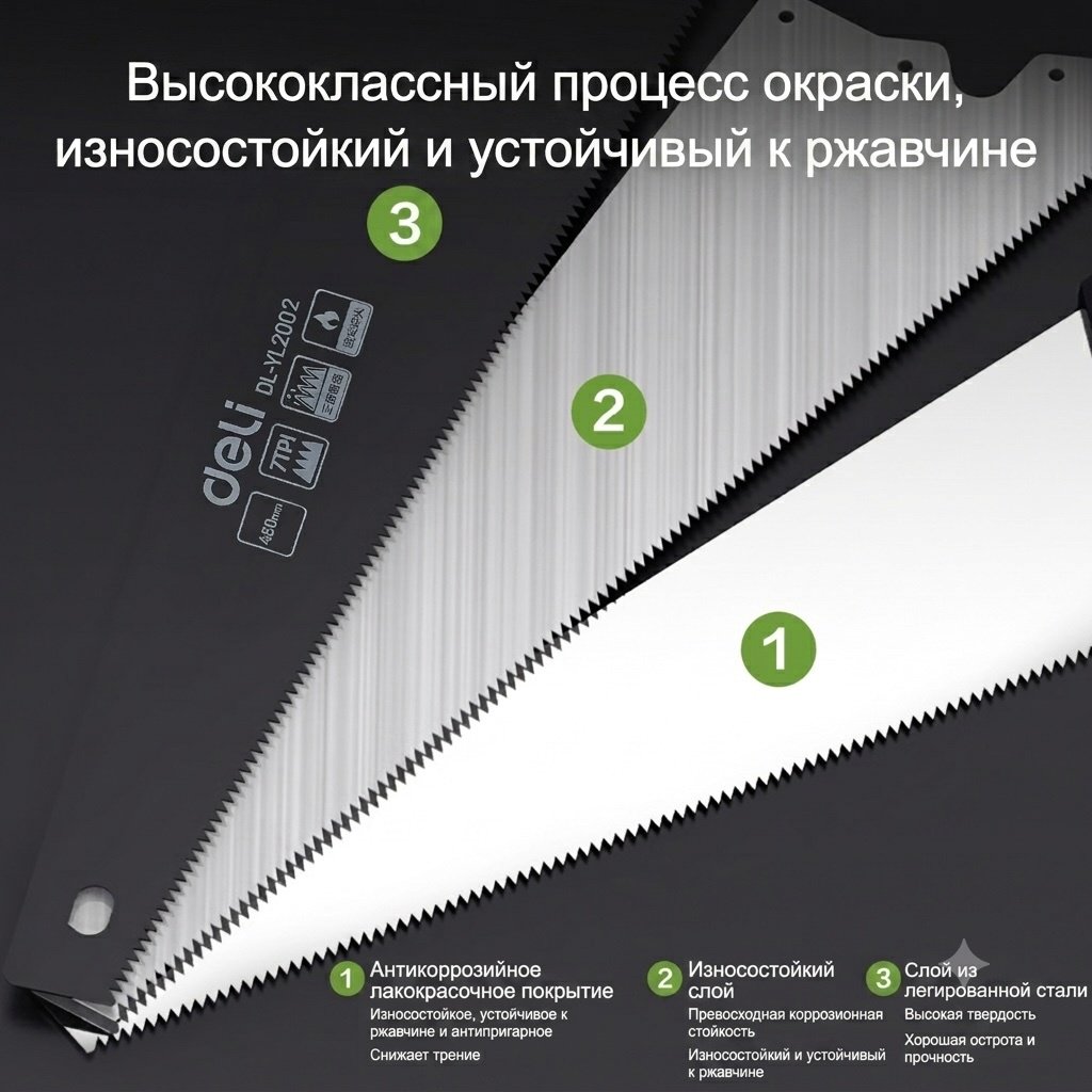 DELI ножовка по дереву DL-YL2002 500 мм купить,NaN