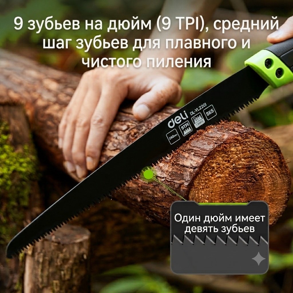 DELI садовая ножовка DL-YL2201 зеленый