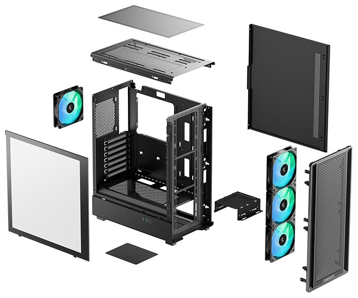 Корпус Deepcool CC550 4F черный купить,NaN