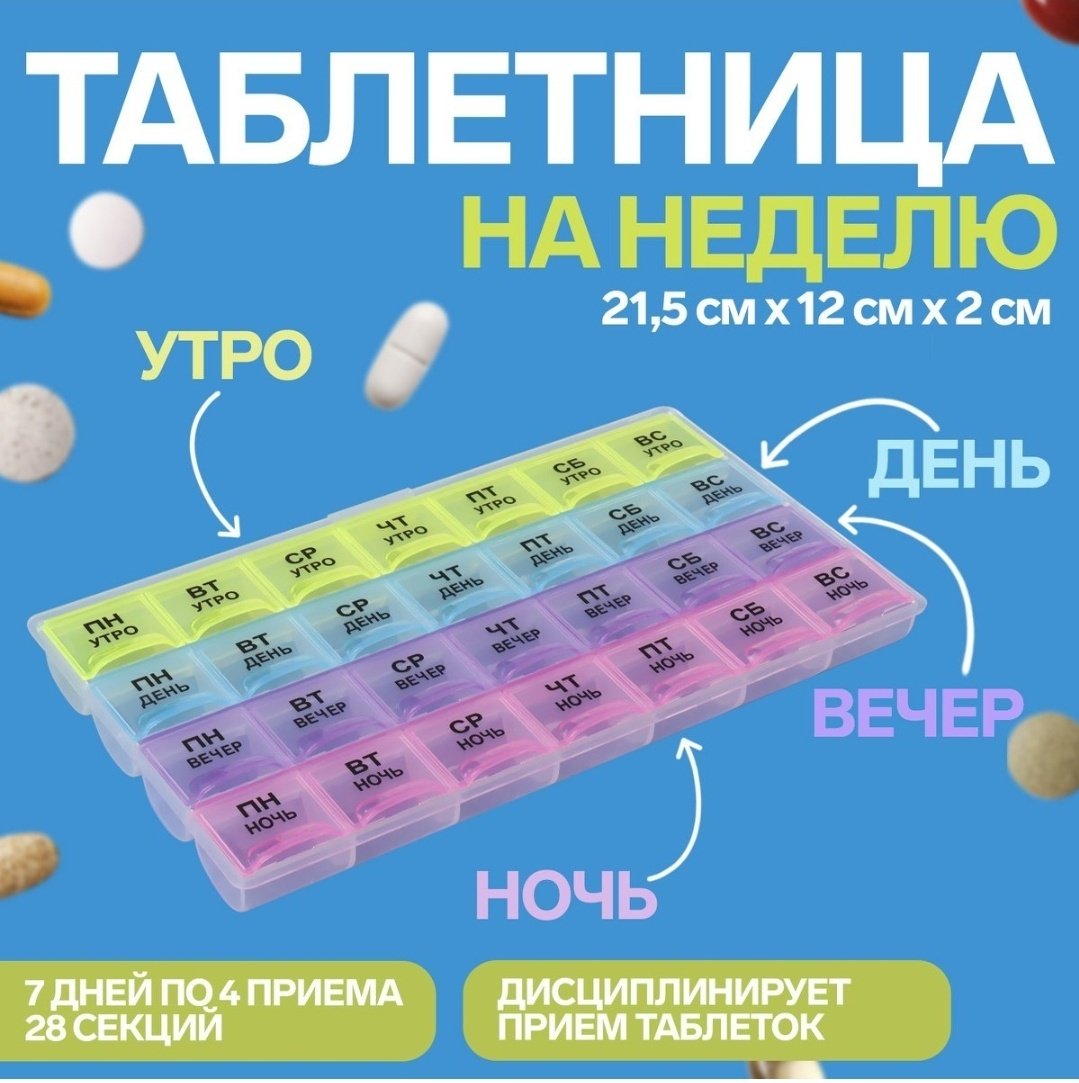 Таблетница Неделька 28 отделений