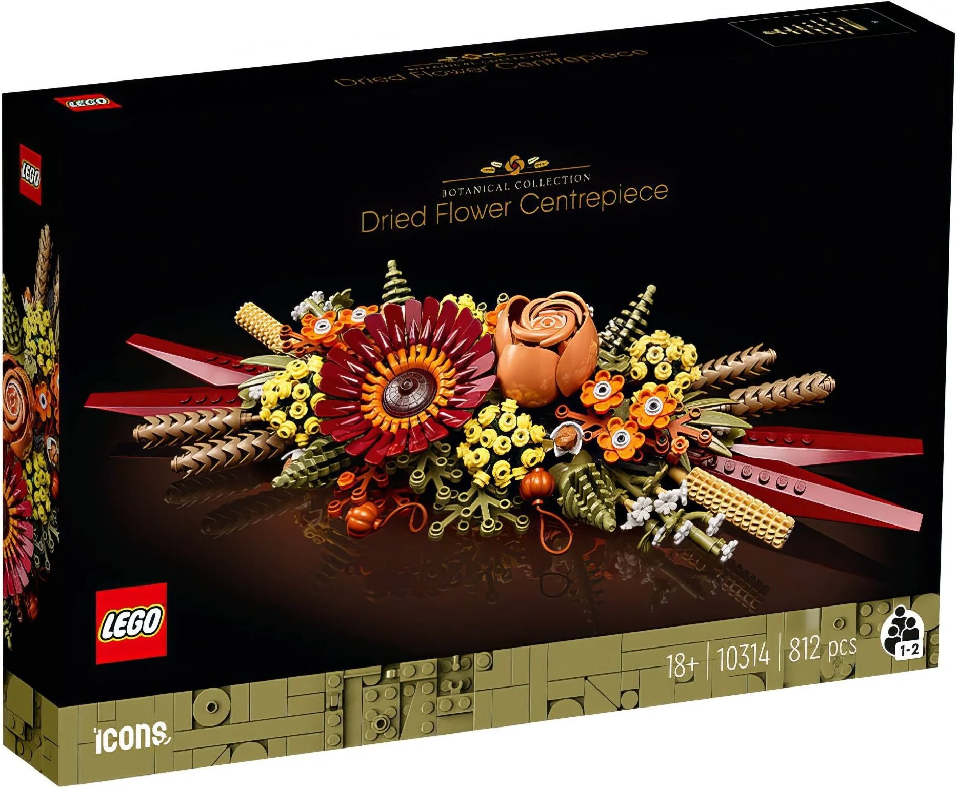 Конструктор LEGO Icons: Украшение из сухоцветов 10314