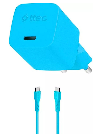 Зарядное устройство TTEC 2SCG20CNM USB Type-C 20 Вт голубой
