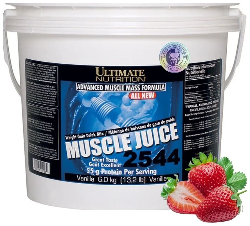 Гейнер Ultimate Nutrition Muscle Juice 2544 клубника 6000g купить,NaN