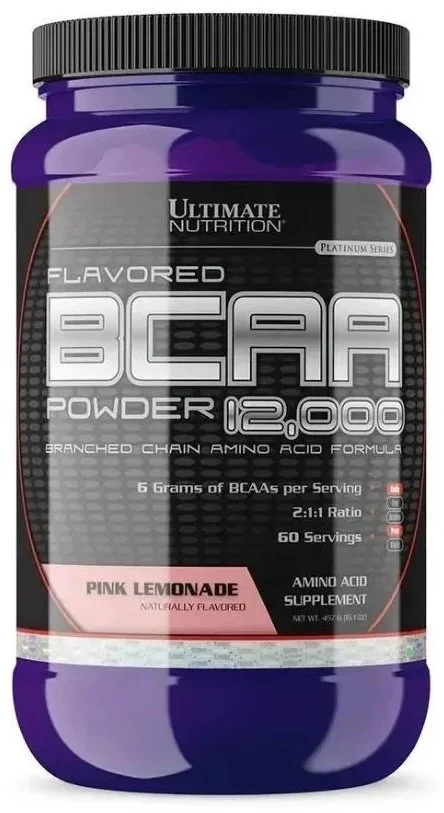 BCAA Ultimate Nutrition BCAA 12000 Powder розовый лимонад 457гр купить,NaN