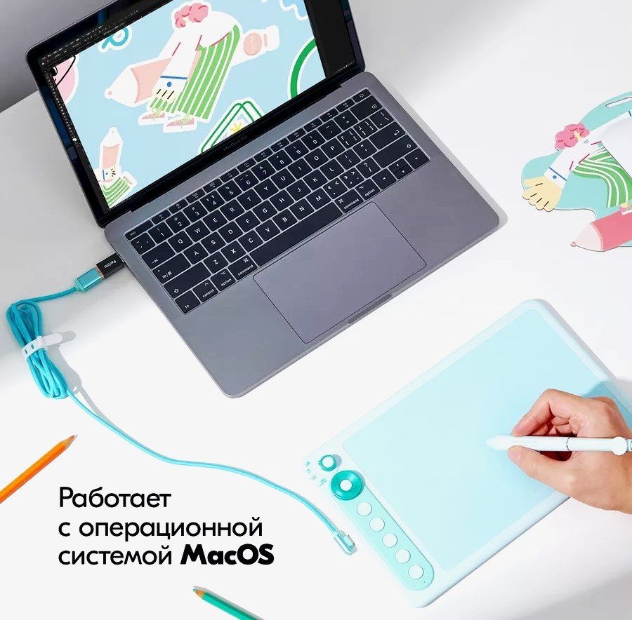 Графический планшет Parblo Intangbo X7 зеленый