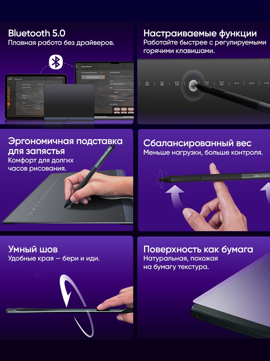 Графический планшет Turing Smart M TW610 черный