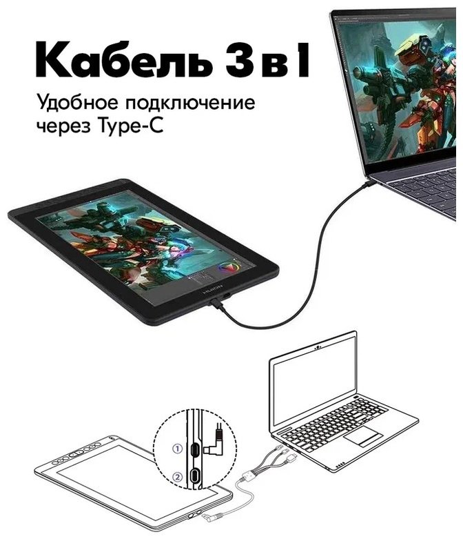 Графический планшет HUION KAMVAS 13 фиолетовый