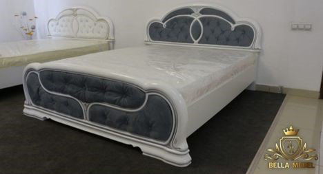 Кровать Bella Mebel Margarita 160х200 бело-серая купить,NaN