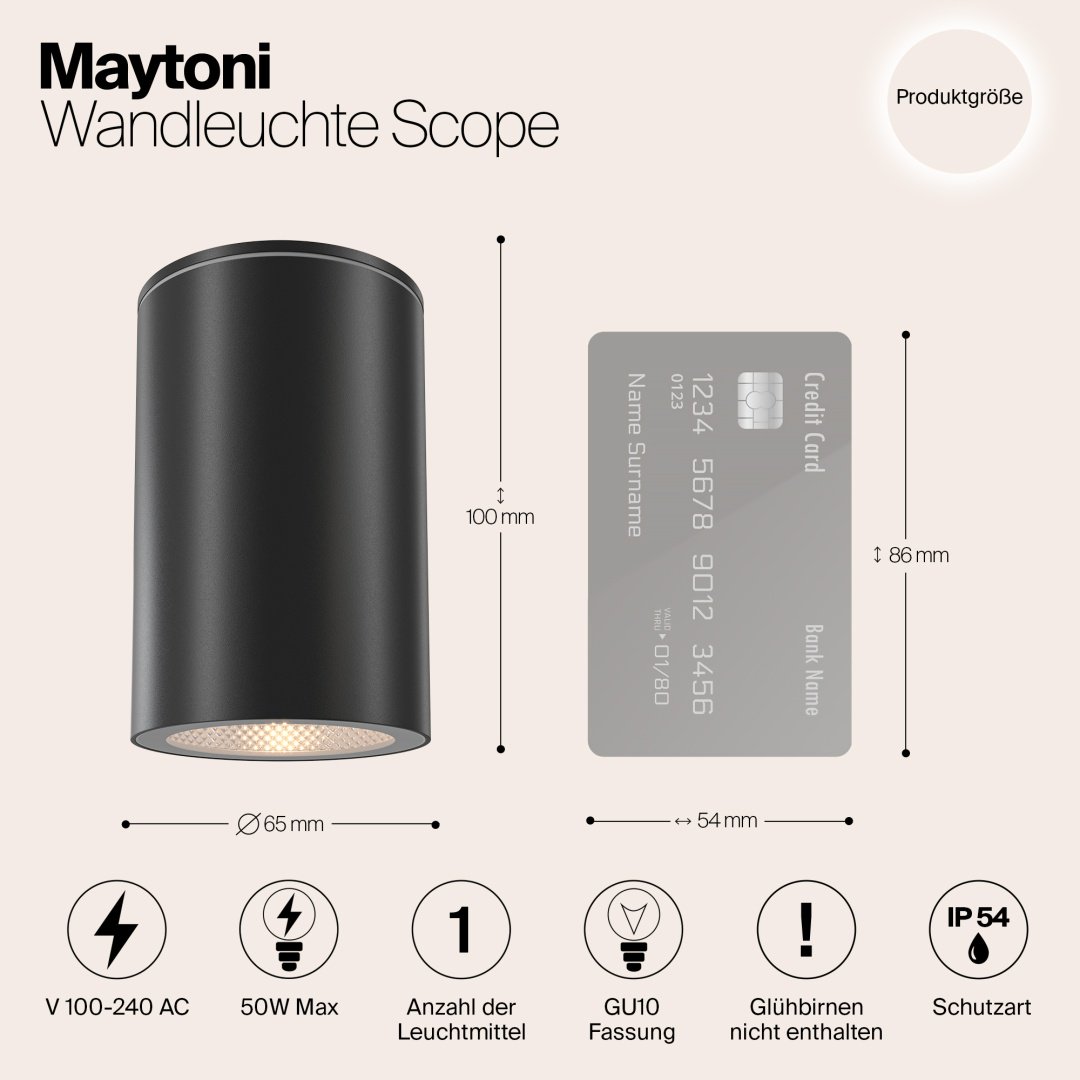 Уличный светильник потолочный Maytoni GU10 50 Вт 10 см купить,21000