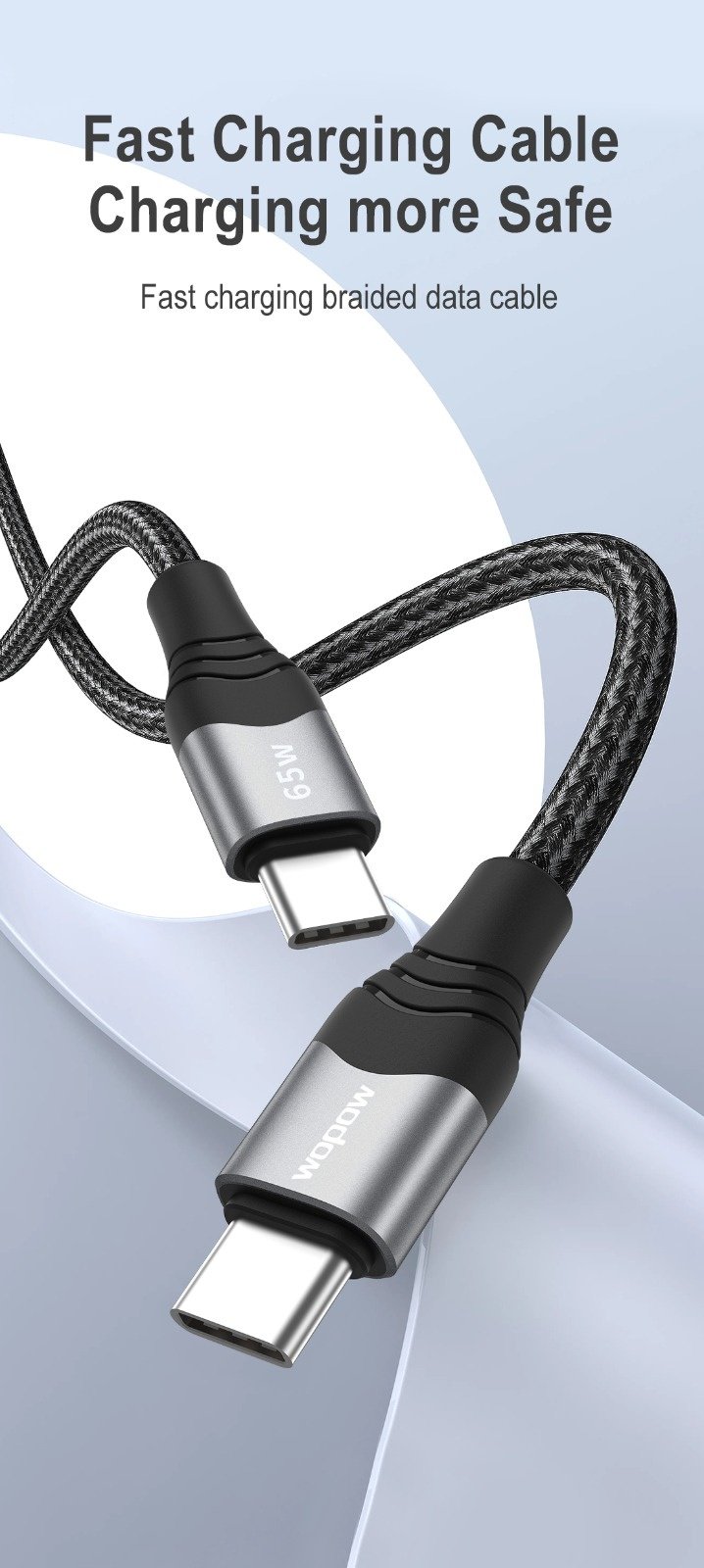 Кабель Wopow USB 4 Type-C (M), 1 м, ML05 черный купить,1570