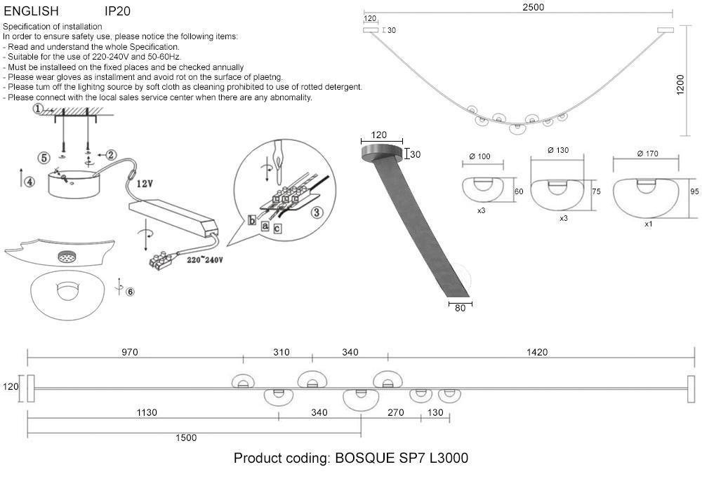Люстра подвесная Crystal Lux LED, кол-во ламп: 7 шт купить,268100