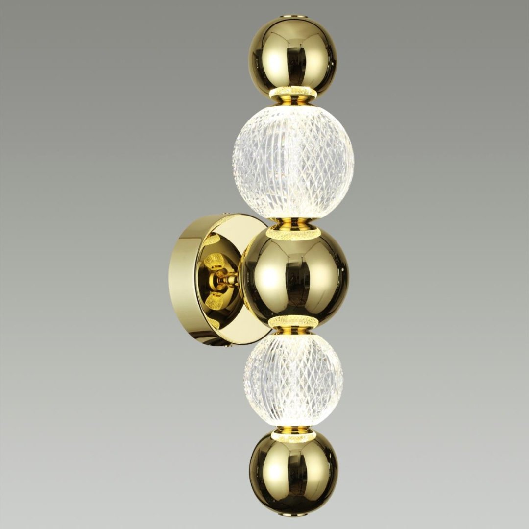 Бра настенный Odeon Light LED, золотистый, прозрачный