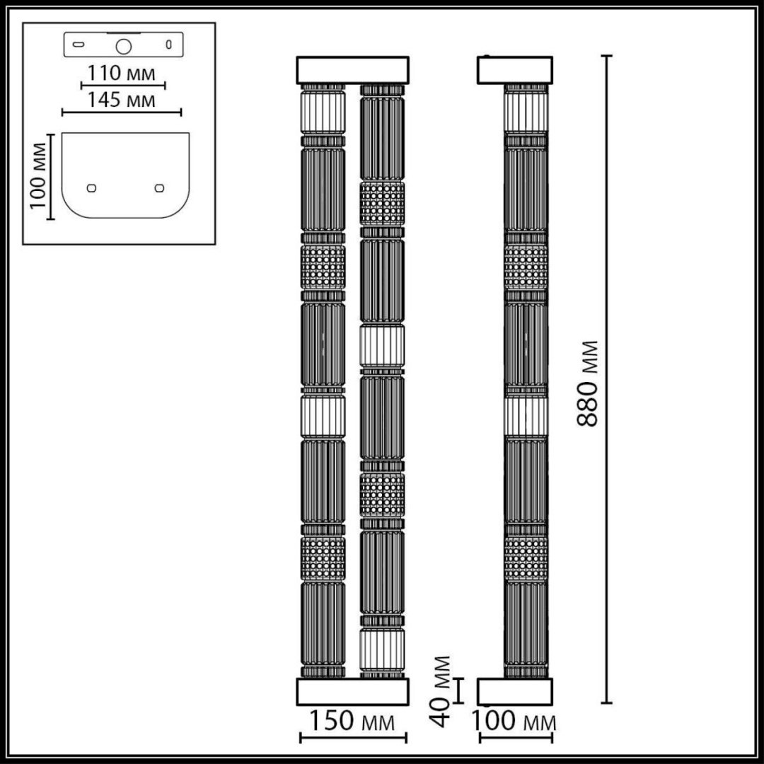 Бра настенный Odeon Light LED, бронза, латунь
