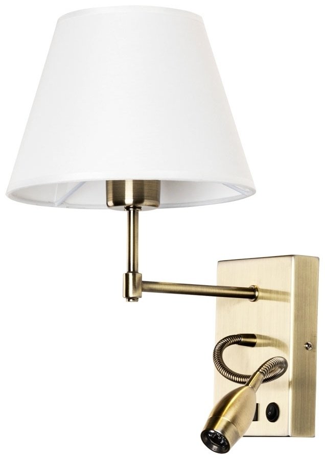 Бра настенный Arte Lamp E27, белый, бронза