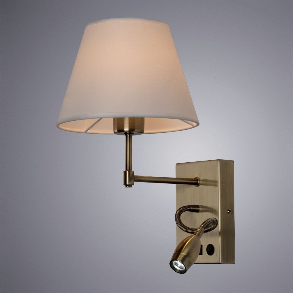 Бра настенный Arte Lamp E27, белый, бронза