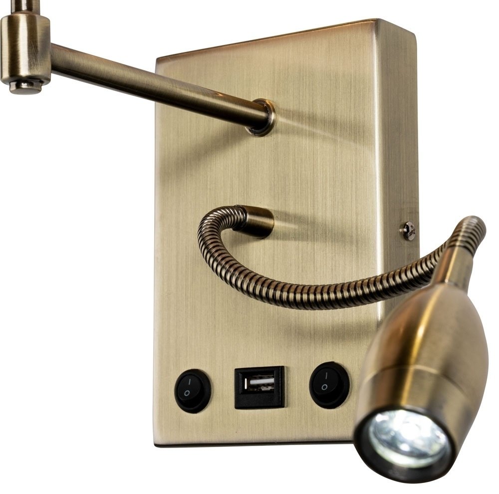 Бра настенный Arte Lamp E27, белый, бронза
