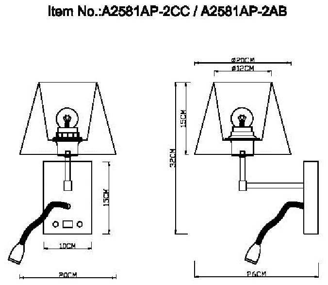 Бра настенный Arte Lamp E27, белый, бронза