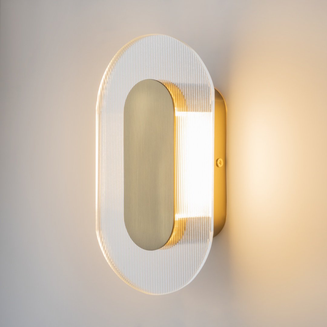 Бра настенный Maytoni LED, золотистый, прозрачный