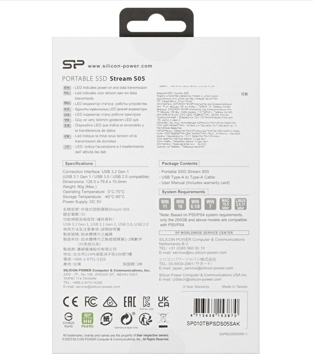 Внешний накопитель Silicon Power SP010TBPSDS05SAK 1000 Гб черный купить,105117