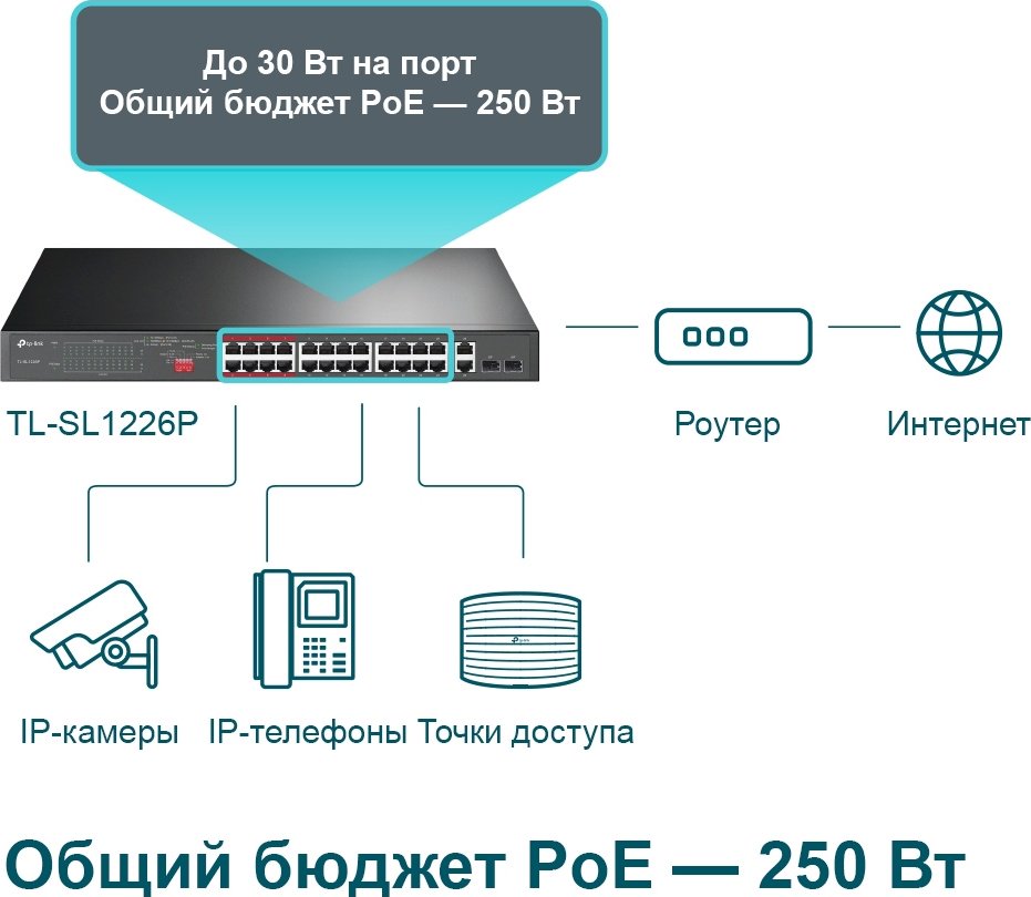 Коммутатор TP-LINK TL-SL1226P купить,170160
