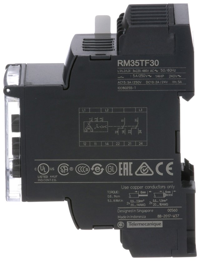 Schneider Electric реле контроля фаз RM35TF30 AC 480 В 5 А, кол-во фаз : 3