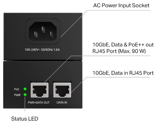 TP-LINK PoE инжектор POE380S 1 шт, металл