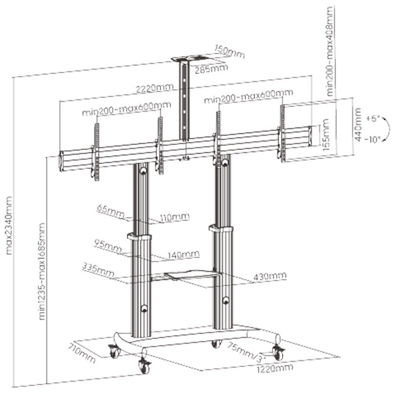 Кронштейн Brateck TTD07-46TW