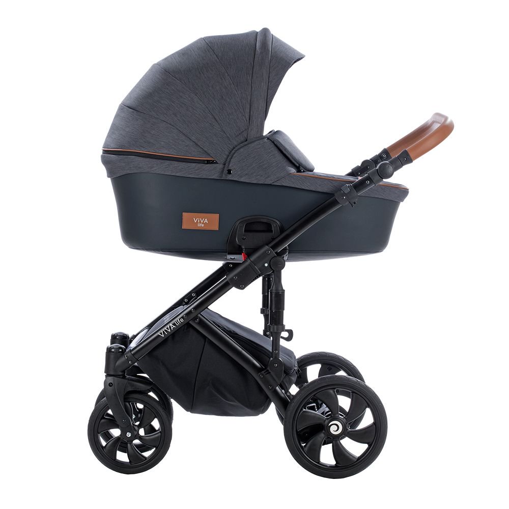 Коляска Tutis Viva Life 2в1 black/кожа anthracite купить,NaN