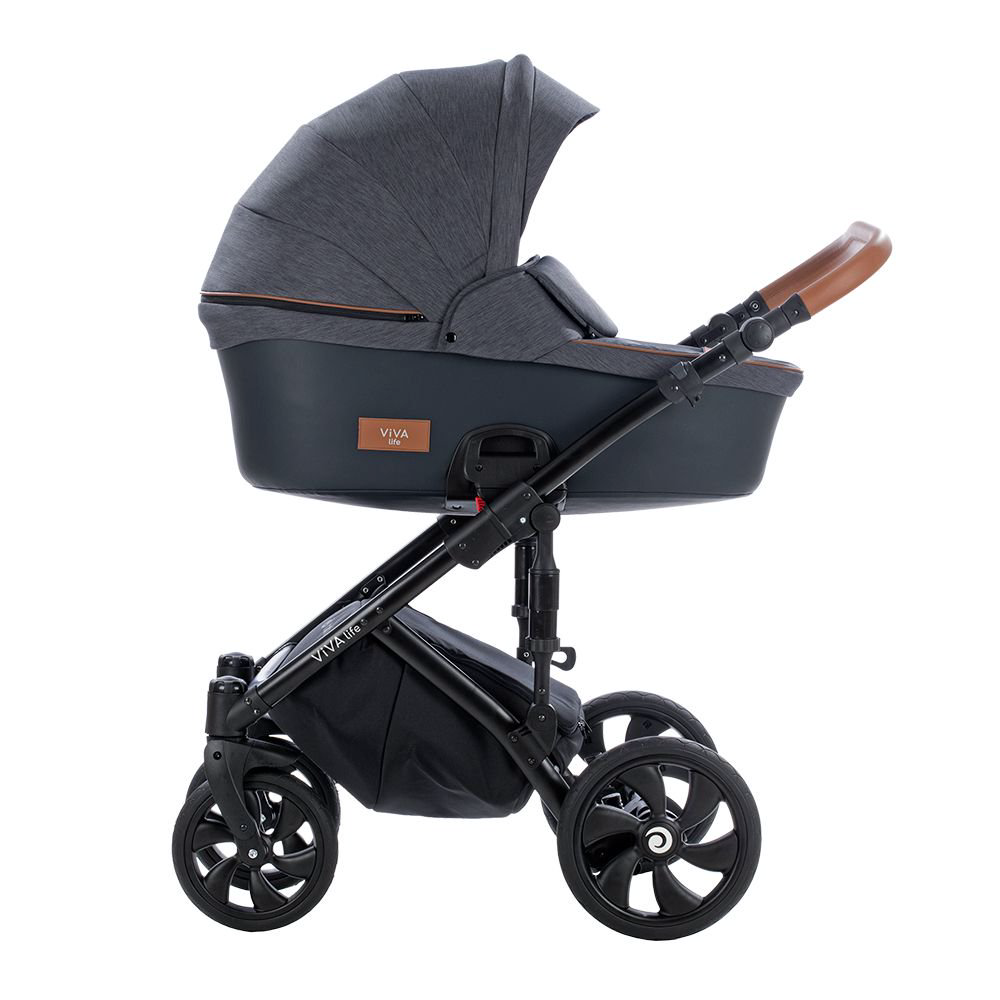 Коляска Tutis Viva Life 2в1 black/кожа anthracite купить,NaN