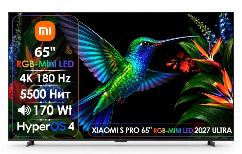 Телевизор 65" (165 см) Xiaomi S Pro 2027 L65MD-SPD RGB-Mini LED 4K UHD Black купить,NaN
