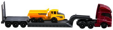 Автотранспортер Maisto Volvo FH16 with Volvo A25G Hauler 11681/2, металл, пластик, бордовый купить,NaN