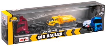 Автотранспортер Maisto Volvo FH16 with Volvo A25G Hauler 11681/2, металл, пластик, бордовый