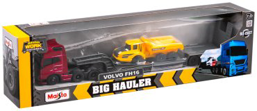 Автотранспортер Maisto Volvo FH16 with Volvo A25G Hauler 11681/2, металл, пластик, бордовый купить,NaN
