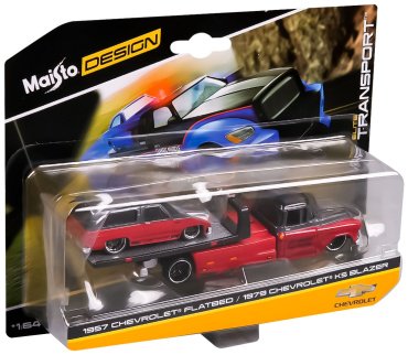 Автотранспортер Maisto Elite Transport - Chevrolet Flatbed '57/Chevrolet K5 Blazer '79 15055/5, металл, мультиколор купить,NaN