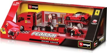 Грузовая BBurago Ferrari Трейлер 18-31202, металл, красный