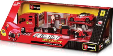 Грузовая BBurago Ferrari Трейлер 18-31202, металл, красный