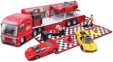 Грузовая BBurago Ferrari Трейлер 18-31202, металл, красный