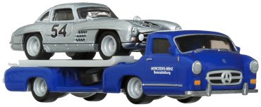 Автовоз Hot Wheels Mercedes-Benz 300 SL/55 Mercedes-Benz Blaues Wunder FLF56/HRV48, металл, пластик, серый, синий