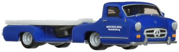 Автовоз Hot Wheels Mercedes-Benz 300 SL/55 Mercedes-Benz Blaues Wunder FLF56/HRV48, металл, пластик, серый, синий