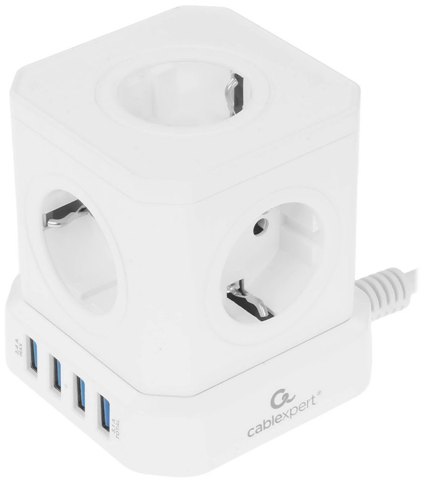 Сетевой фильтр Cablexpert TWR-5-U4-W-3, 3 м купить,NaN