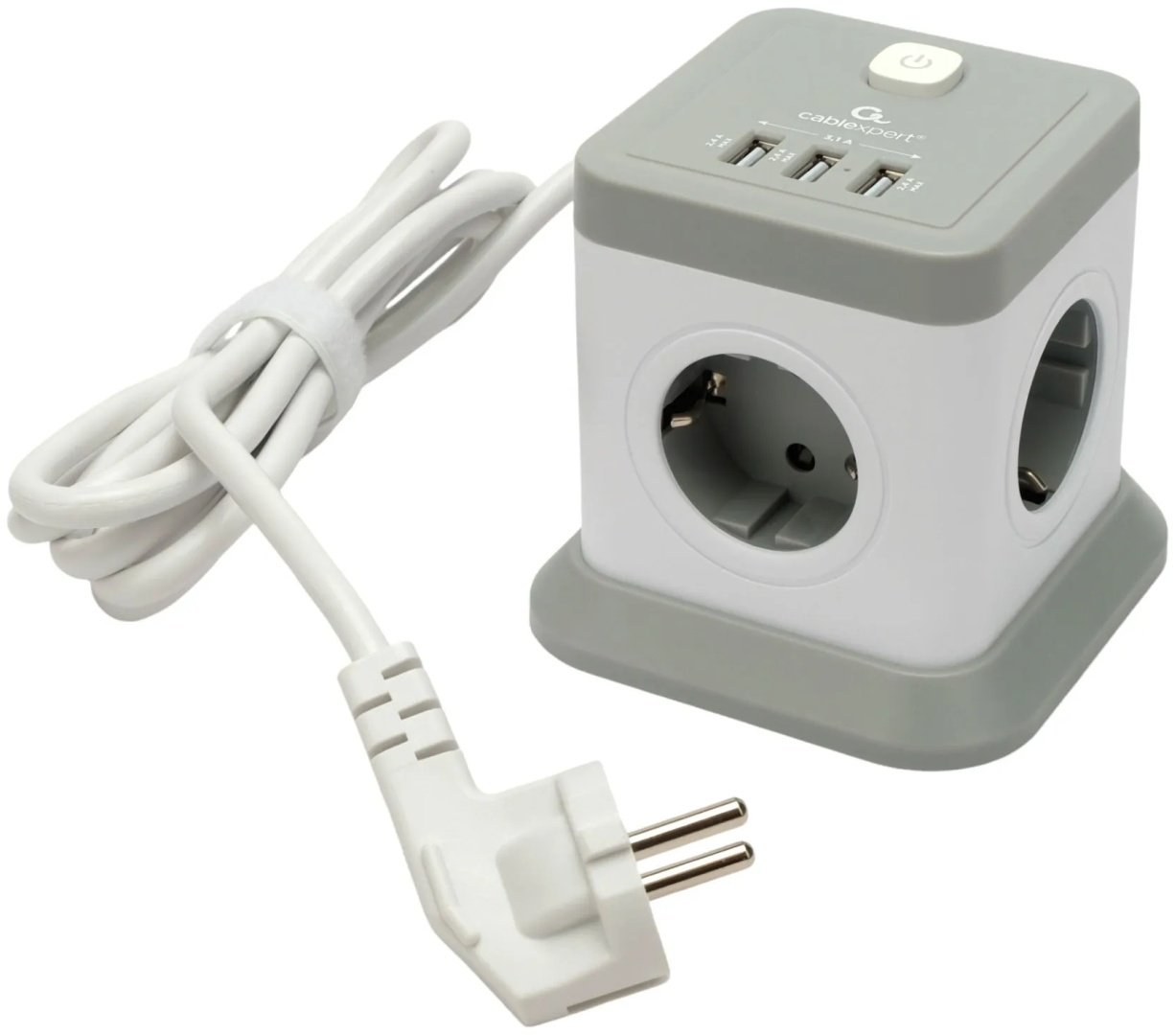 Сетевой фильтр Cablexpert TWR-4-U3-W-3, 3 м купить,NaN