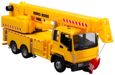 BBurago Construction Truck with Crane 18-32265, пластик, металл, желтый