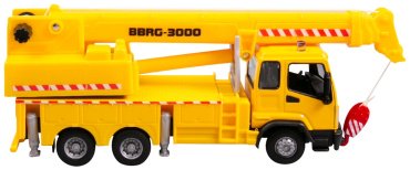 BBurago Construction Truck with Crane 18-32265, пластик, металл, желтый