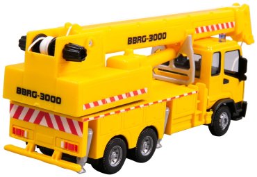 BBurago Construction Truck with Crane 18-32265, пластик, металл, желтый