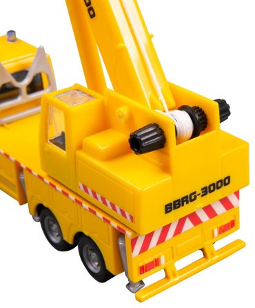 BBurago Construction Truck with Crane 18-32265, пластик, металл, желтый