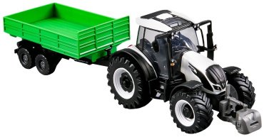 BBurago Valtra N174 с прицепом 18-31676, металл, пластик, белый